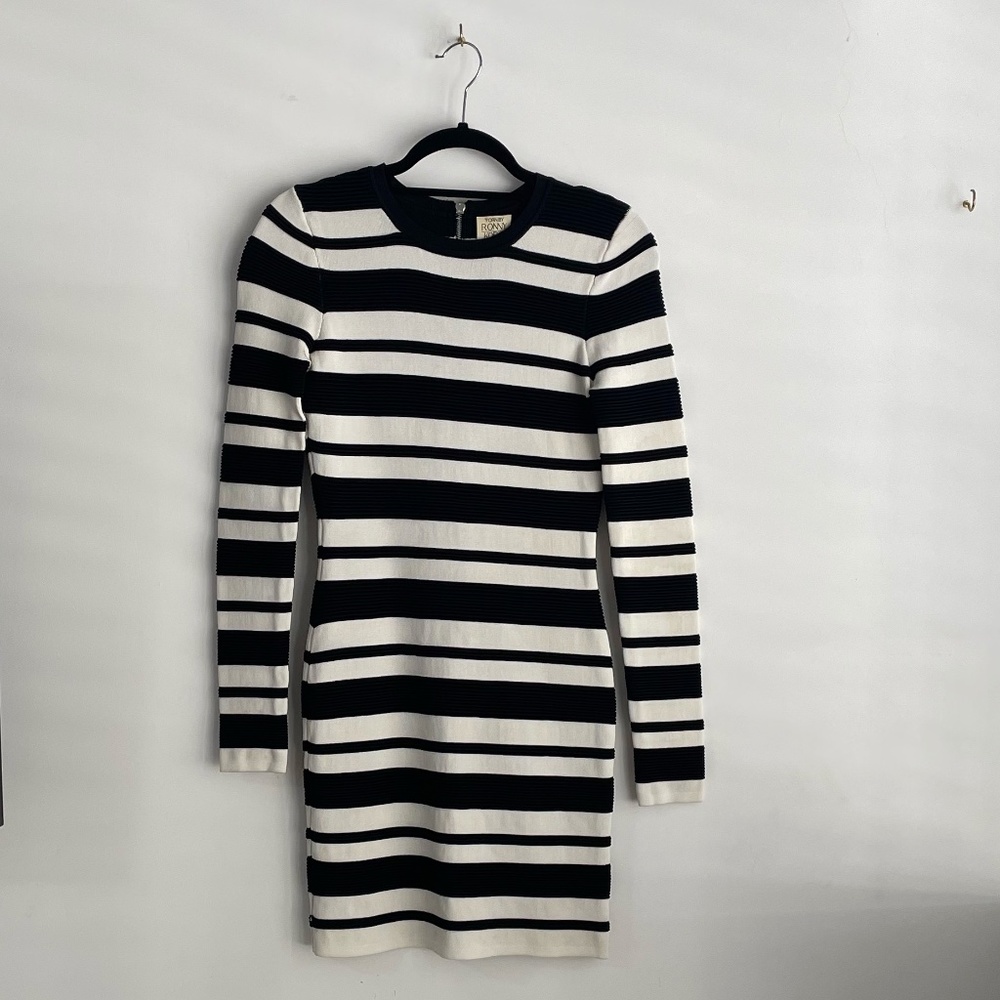 Torn by Ronny Kobo Striped Dress | Black & White | L